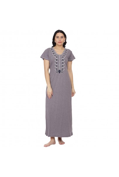 Women's Hosiery Cotton Night Gown-Maxi-Sleepwear-Nighty